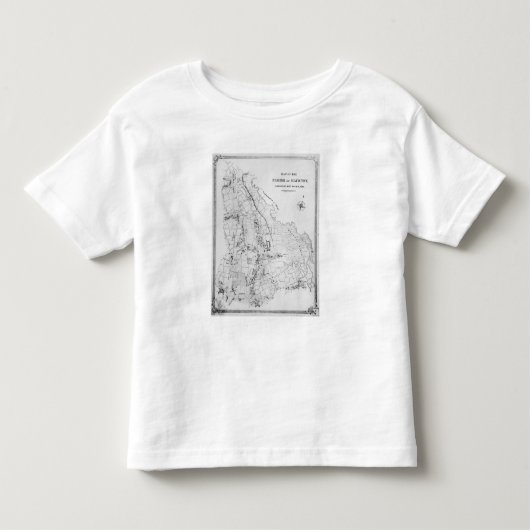 Hackneyの教区の地図 トドラーTシャツ (正面)
