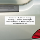 Hacktivismのステッカー バンパーステッカー (車上)