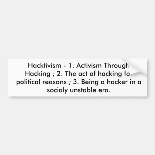 Hacktivismのステッカー バンパーステッカー (正面)