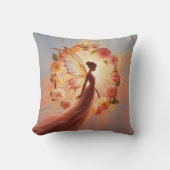 Hada luminosa rodeada de flores – Ilustración mági クッション (正面)