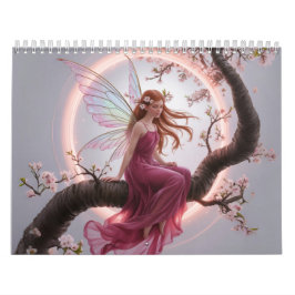 Hada mágica entre flores de cerezo – Ilustración d カレンダー