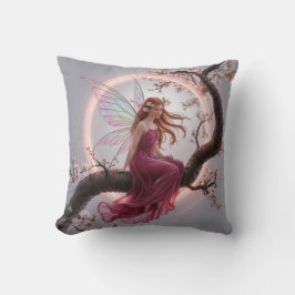 Hada mágica entre flores de cerezo – Ilustración d クッション