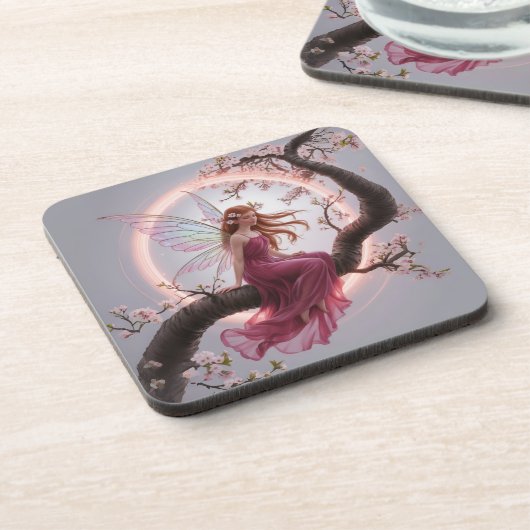 Hada mágica entre flores de cerezo – Ilustración d コースター (左側)