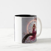 Hada mágica entre flores de cerezo – Ilustración d ツートーンマグカップ (正面右)