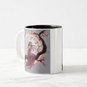 Hada mágica entre flores de cerezo – Ilustración d ツートーンマグカップ (正面左)