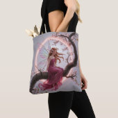 Hada mágica entre flores de cerezo – Ilustración d トートバッグ (クローズアップ)