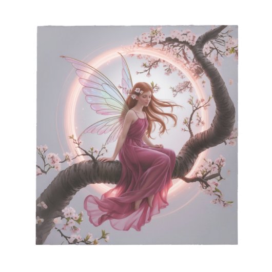 Hada mágica entre flores de cerezo – Ilustración d ノートパッド (正面)