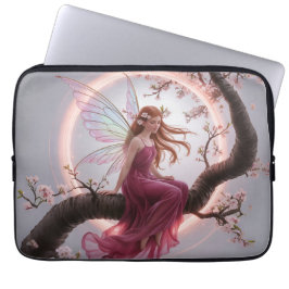 Hada mágica entre flores de cerezo – Ilustración d ラップトップスリーブ