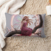 Hada mágica entre flores de cerezo – Ilustración d ランバークッション (ブランケット)