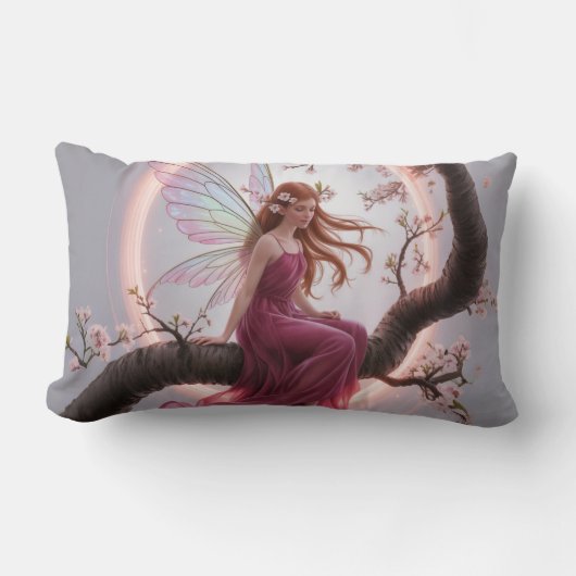 Hada mágica entre flores de cerezo – Ilustración d ランバークッション (正面)