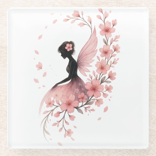 Hada Rosa con Flores de Sakura ガラスコースター (正面)