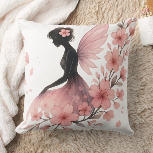 Hada Rosa con Flores de Sakura クッション (ブランケット)