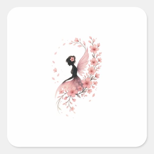 Hada Rosa con Flores de Sakura スクエアシール (正面)