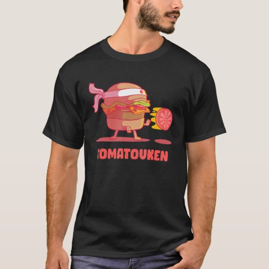 Hadouken Burger Street Fight Tomato in Fast Food V Tシャツ (正面)
