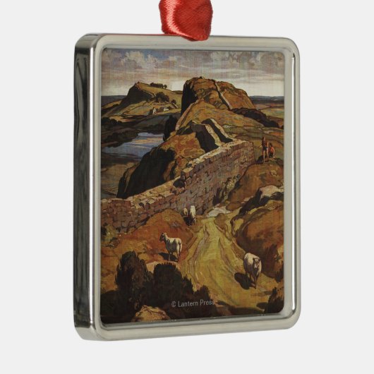 Hadrianの壁およびヒツジの英国国鉄ポスター メタルオーナメント (右)