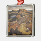 Hadrianの壁およびヒツジの英国国鉄ポスター メタルオーナメント (左)