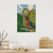 Hadrians Cycleway Cycling Travel Poster ポスター (キッチン)