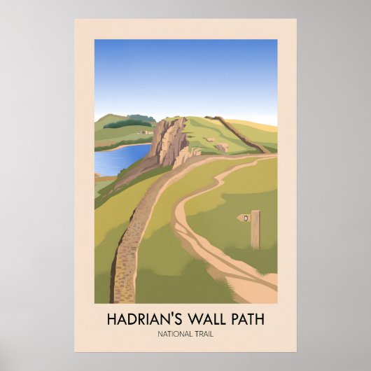 Hadrians Wall Path National Trail Travel Poster ポスター (正面)