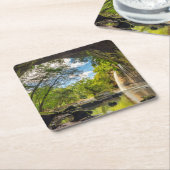 Haew Suwatの滝 スクエアペーパーコースター (アングル)