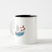 Hafezのペルシャ書道の詩(1.2) ツートーンマグカップ (正面左)