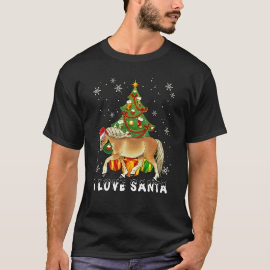 Haflinger Horse I Love Santa Christmas Pjs Horses Tシャツ (正面)