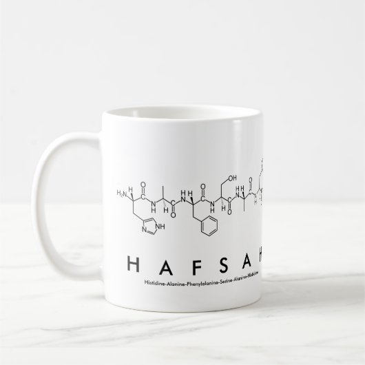 Hafsahペプチド名mag コーヒーマグカップ (左)
