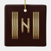 Hagalaz Brown Grunge Ornaments セラミックオーナメント (裏面)