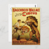 Hagenbeckのサーカスのヴィンテージの郵便はがき ポストカード (正面/裏面)