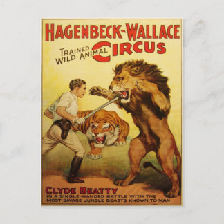 Hagenbeckのサーカスのヴィンテージの郵便はがき ポストカード