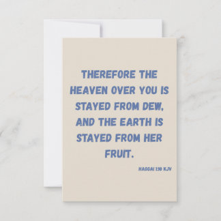 Haggai 1:10 KJVバイブル聖句キリスト教の献身 カード
