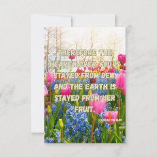 Haggai 1:10 KJV聖句キリスト教の献身の写真 カード