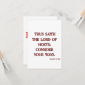 Haggai 1:7 KJVバイブル聖句クリスチャン聖なる書物、 経典 カード (正面/裏面インサイチュ)