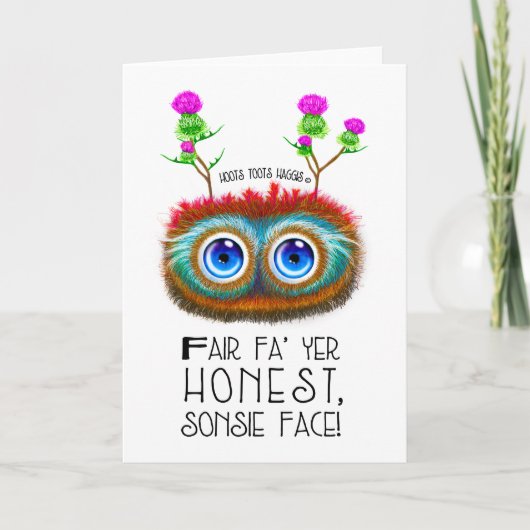 Haggisへのおもしろいな住所 サンキューカード (正面)