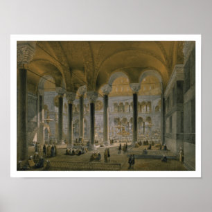 Haghia Sophia, plate 6: the north nave, engraved b ポスター