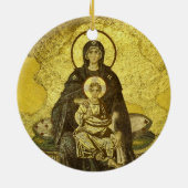 Hagia Sophiaからのヴァージンおよび子供のモザイク セラミックオーナメント (裏面)