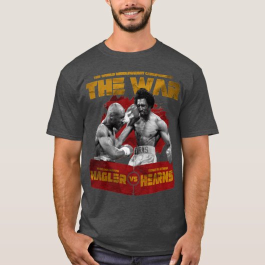Hagler vs HearnsHE WAR レトロ Tシャツ (正面)