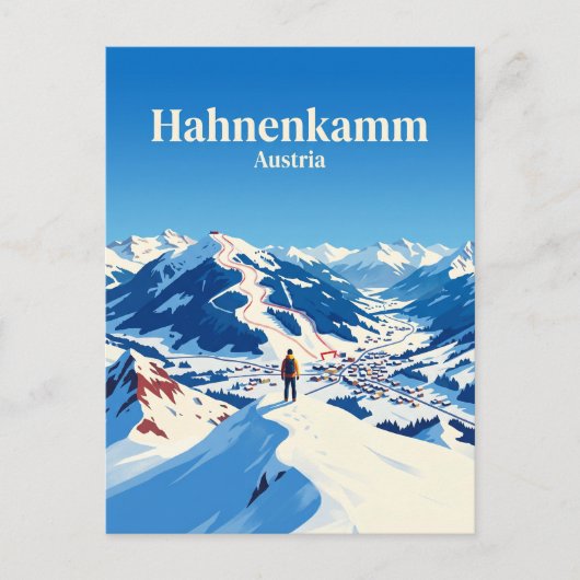 Hahnenkamm Ski Area Austria ポストカード (正面)