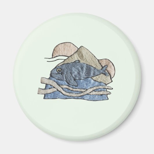 Hai im Stickdesign マグネット (正面)