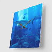 Hai Unterwasser! スクエア壁時計 (傾斜)