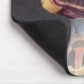 Haidaの「雷鳥」の彫像(色彩の鮮やかな木) マウスパッド (コーナー)