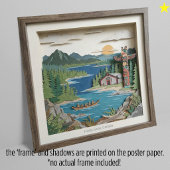 Haida Gwaii B.C. Canada Paper Collage Diorama ポスター