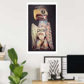 Haida 'Thunderbird' statue (painted wood) ポスター (ホームオフィス)
