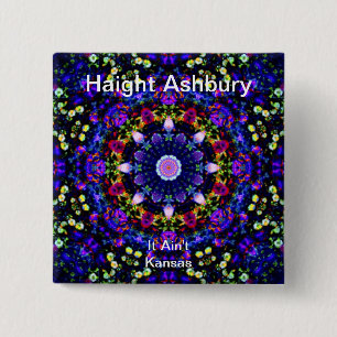 Haight Ashburyのサイケデリックなヒッピーのファッションの芸術 缶バッジ