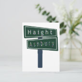 Haight Ashburyの虹の道路標識 ポストカード (スタンド正面)