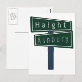Haight Ashburyの虹の道路標識 ポストカード (正面/裏面)