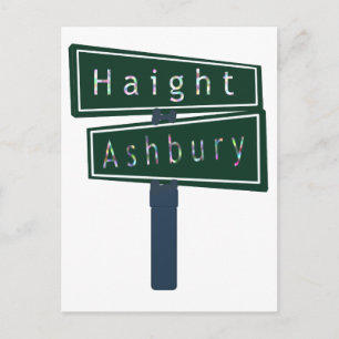 Haight Ashburyの虹の道路標識 ポストカード