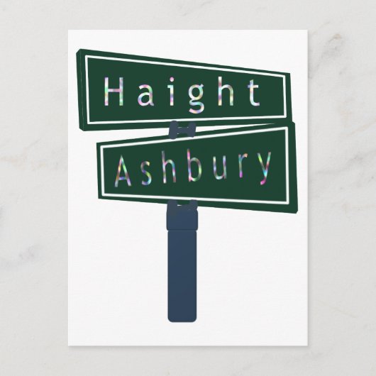 Haight Ashburyの虹の道路標識 ポストカード (正面)