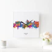 Haikou China Skyline スクエア壁時計 (ホーム)