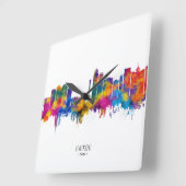 Haikou China Skyline スクエア壁時計 (傾斜)