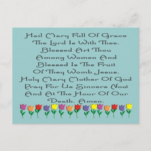 Hail Maryカトリック祈りの言葉ギフト&カード ポストカード (正面)